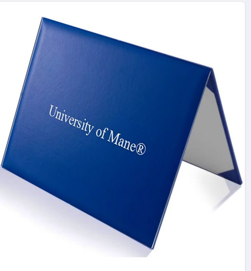 University Of MANE®- Diploma Cover-Grey